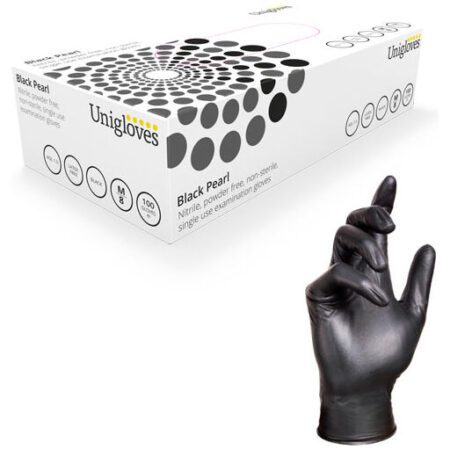 Gloves Nitrile Black - MEDIUM (100)