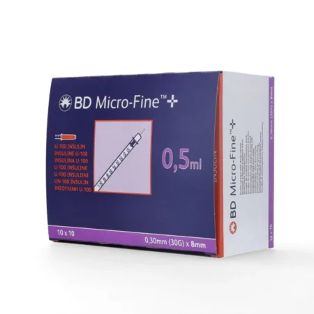 BD Microfine + 0.5ml  0.3mm (30G) x 8mm (Box of 100)