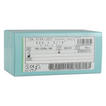 TSK Needles Steriglide 32G x 4mm (Box of 100)