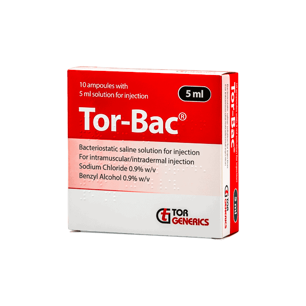TorBac Bacteriostatic Saline 5ml (x10)